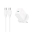 Joyroom JR-TCF20 PD 20W sieninis įkroviklis (UK kištukas) su 1m USB-C laidu - baltas -- Cell phone chargers