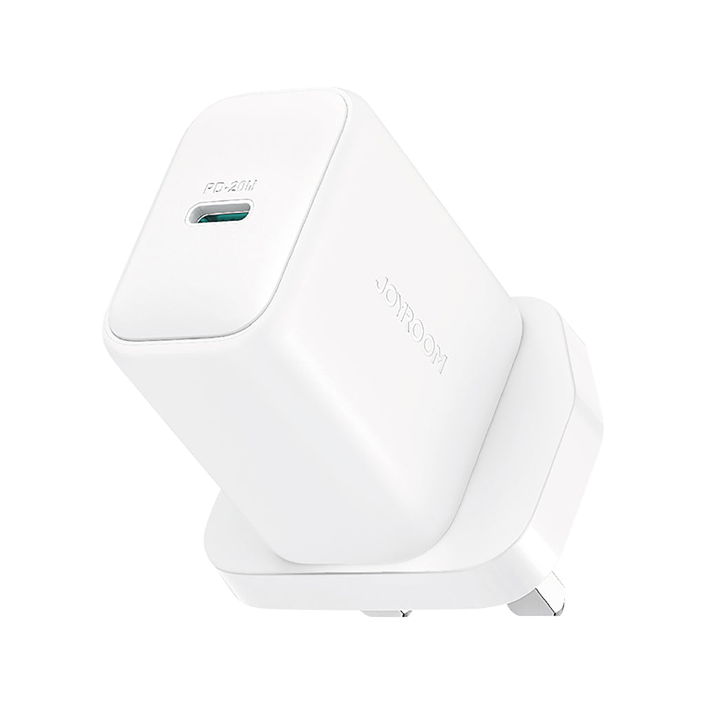 Joyroom JR-TCF20 PD 20W sieninis įkroviklis (UK kištukas) su 1m USB-C laidu - baltas -- Cell phone chargers