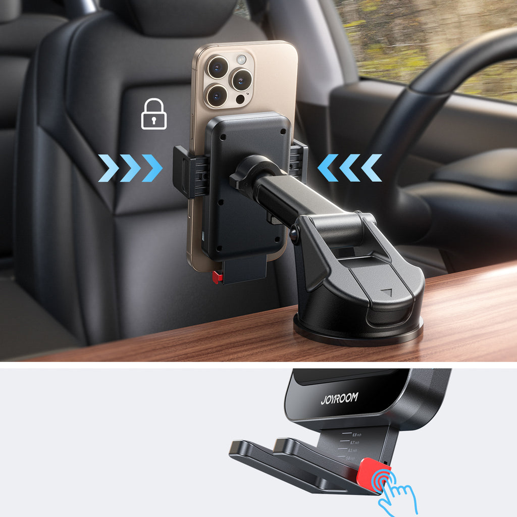 Joyroom JR-ZS241S automobilinis prietaisų skydelio laikiklis su indukciniu įkrovikliu juodas
