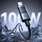 Joyroom S-A16 Pro Prism Series 100W USB-C - USB-C Laidas su skaitmeniniu ekranu 1.2m - juodas
