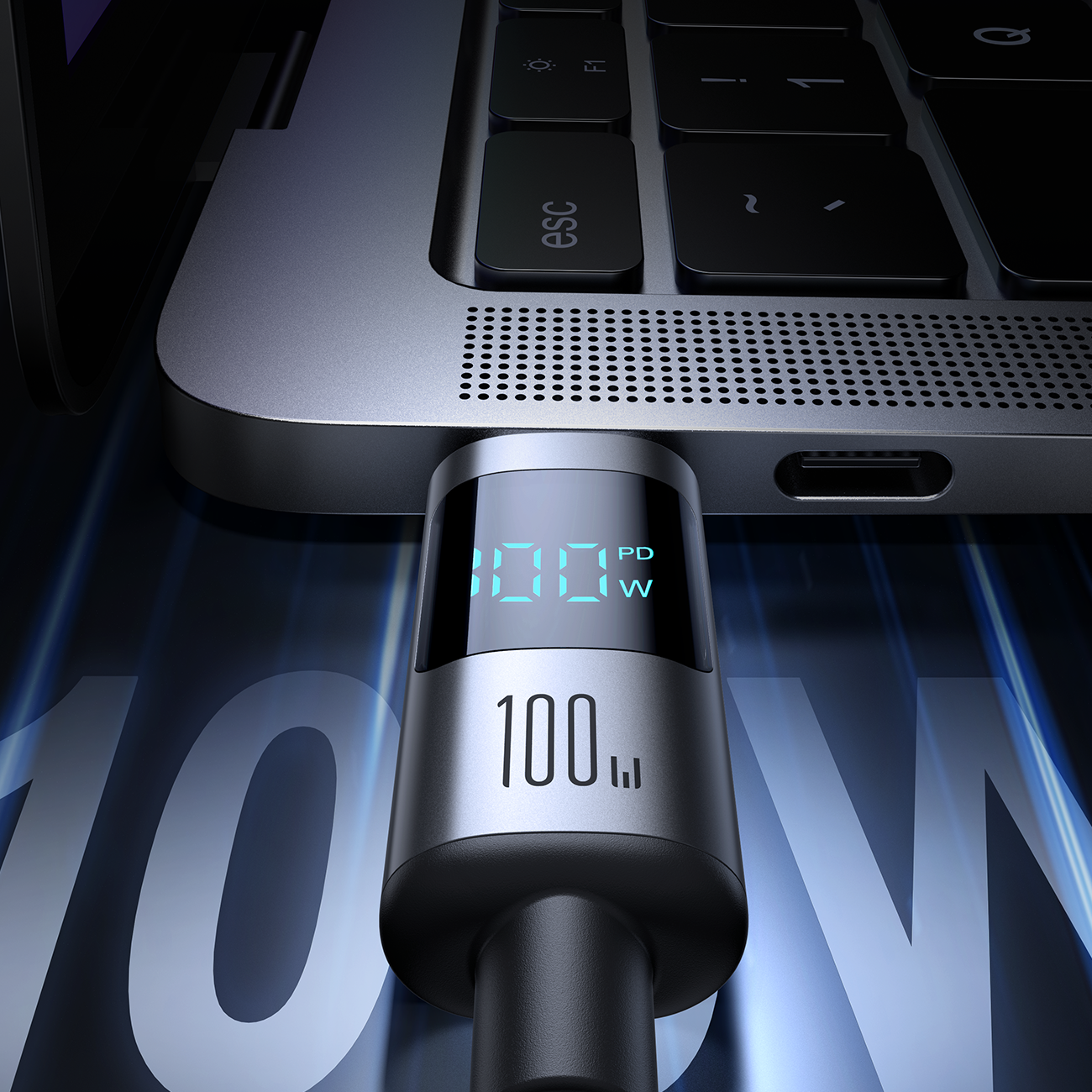 Joyroom S-A16 Pro Prism Series 100W USB-C - USB-C Laidas su skaitmeniniu ekranu 1.2m - juodas