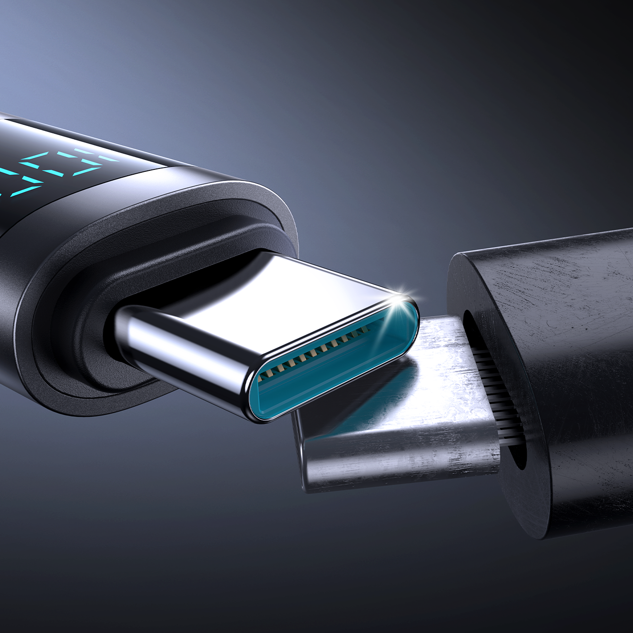 Joyroom S-A16 Pro Prism Series 100W USB-C - USB-C Laidas su skaitmeniniu ekranu 1.2m - juodas
