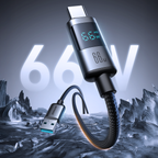 Joyroom S-A16 Pro Prism Series 66W USB-A - USB-C Laidas su ekranu 1.2m - juodas