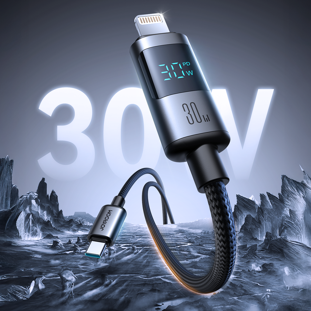Joyroom S-A16 Pro Prism Series 30W USB-C - Lightning Laidas su ekranu 1.2m - juodas