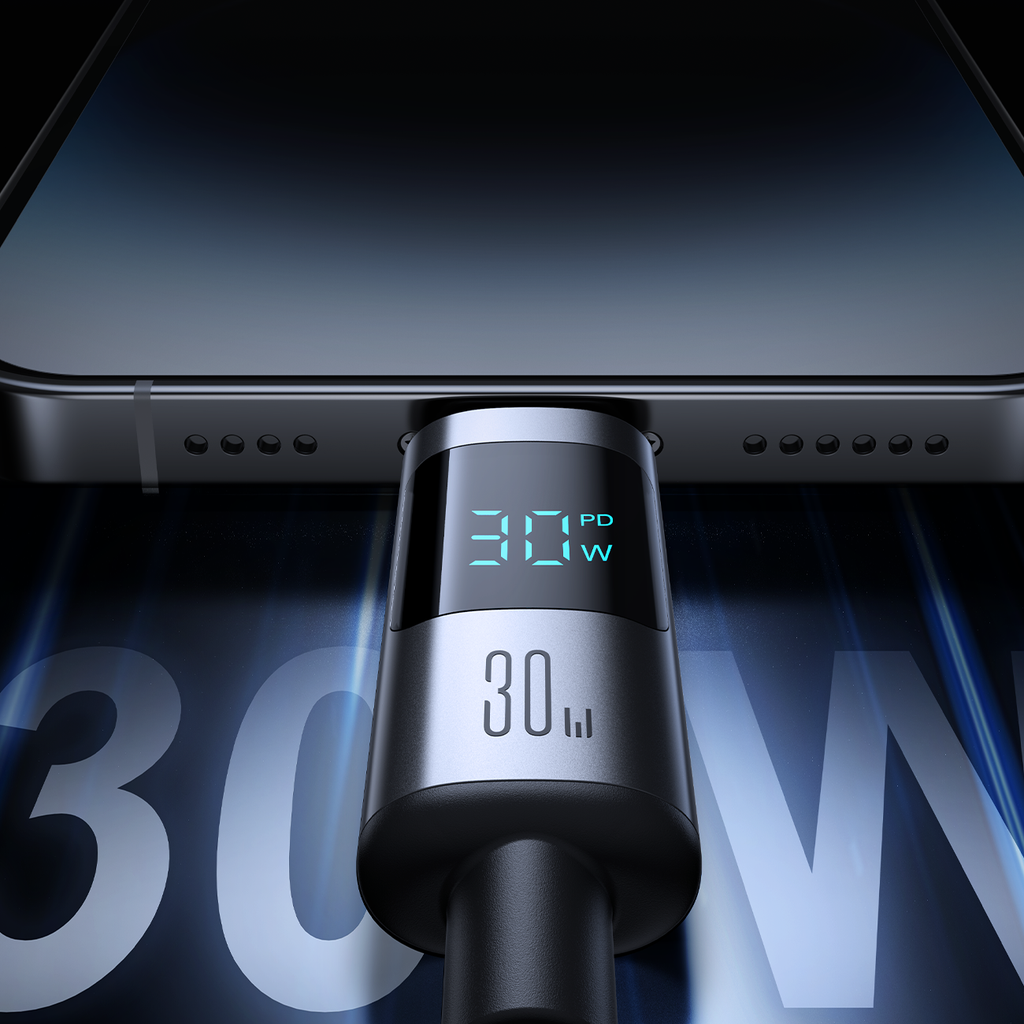 Joyroom S-A16 Pro Prism Series 30W USB-C - Lightning Laidas su ekranu 1.2m - juodas