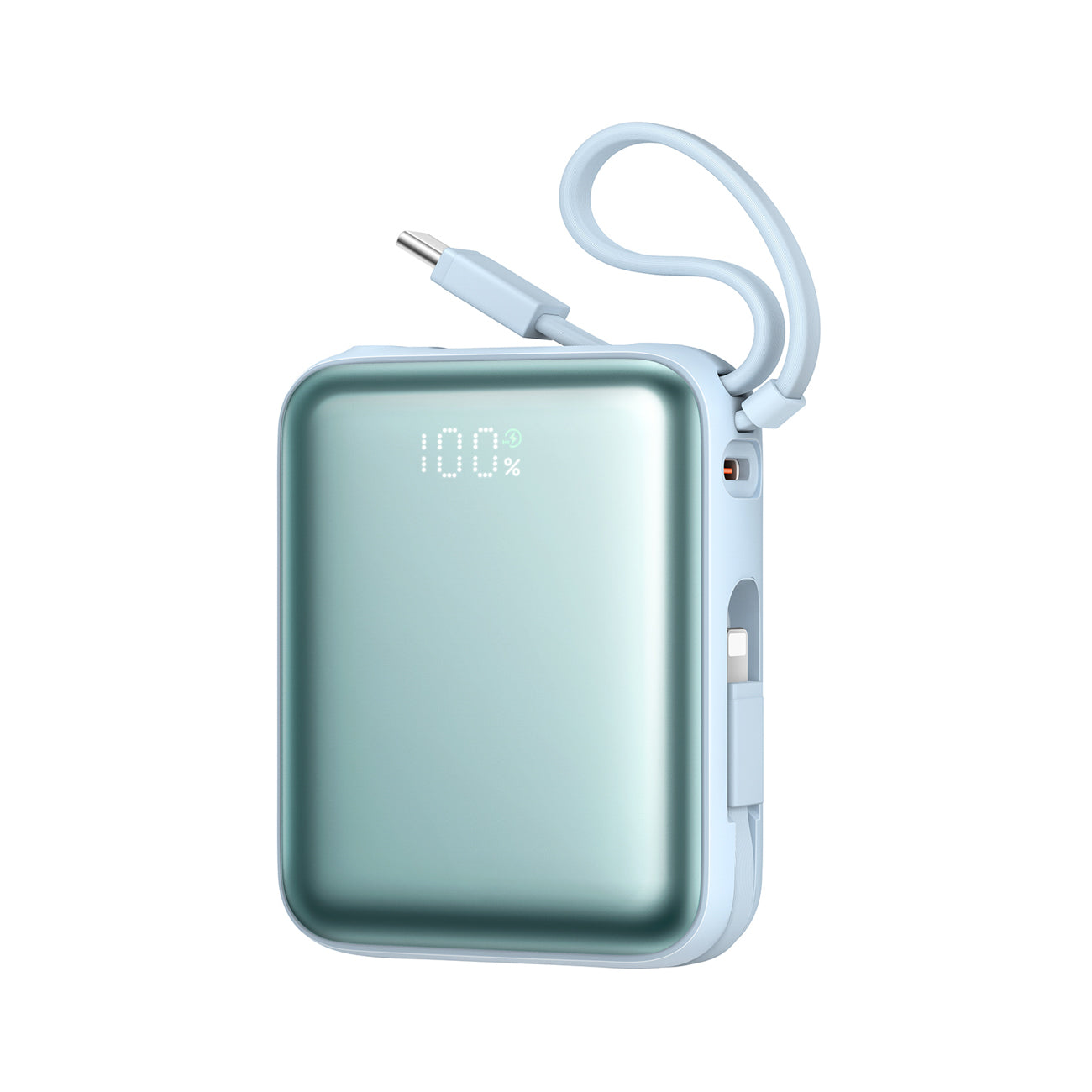 Joyroom išorinė baterija JR-PBF27 22.5W 10000mAh su dviem integruotais laidais mėlyna