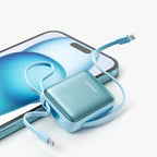 Joyroom išorinė baterija JR-PBF27 22.5W 10000mAh su dviem integruotais laidais mėlyna