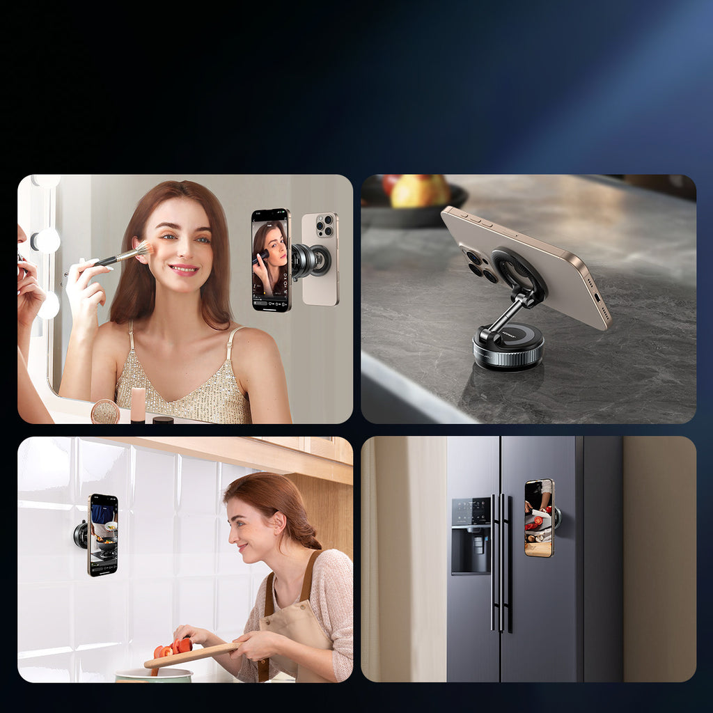 Joyroom JR-ZS501 magnetinis automobilinis laikiklis, suderinamas su MagSafe, prietaisų skydeliui tamsiai pilkas