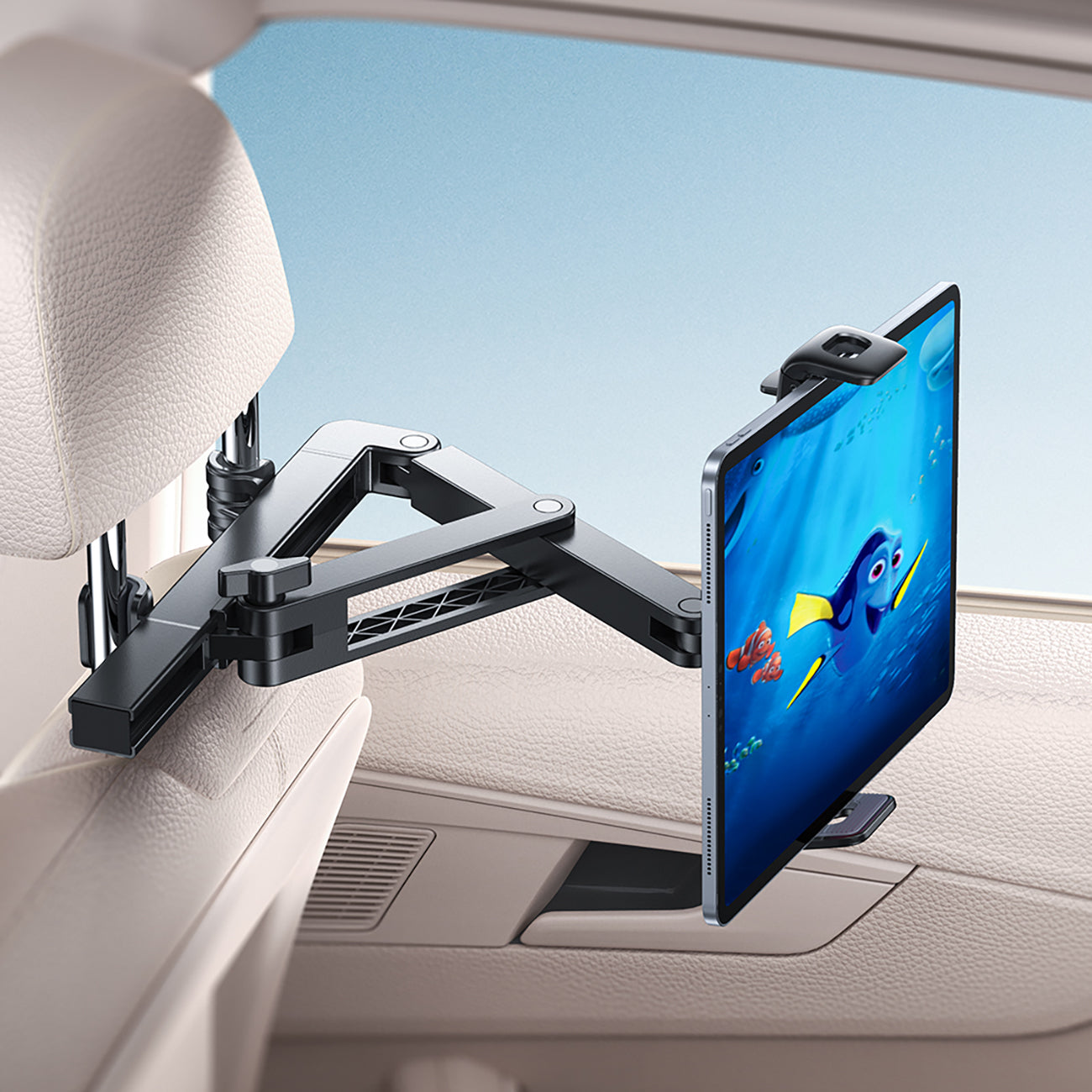 Joyroom JR-ZS433 automobilinis galvos atramos laikiklis juodas -- Cell phone holders