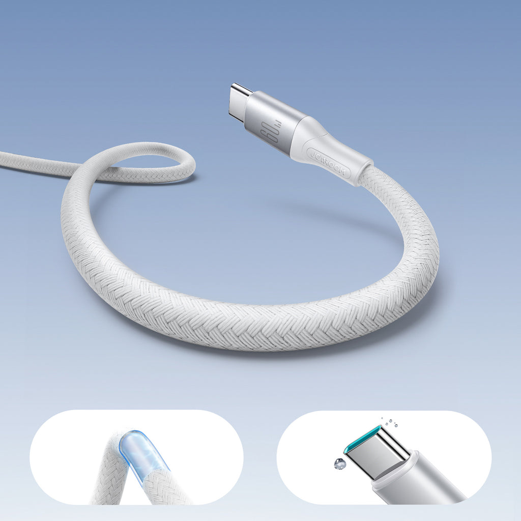 Joyroom S-A28 Flash Series 60W USB-C - USB-C Laidas 1m - baltas