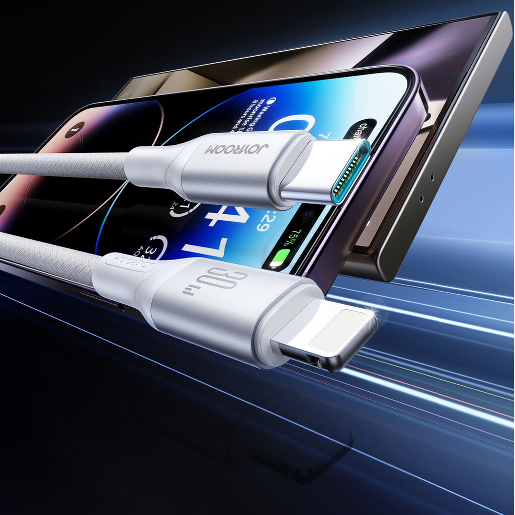 Joyroom Laidas S-A28 Flash Series 30W USB-C - Lightning 2m baltas
