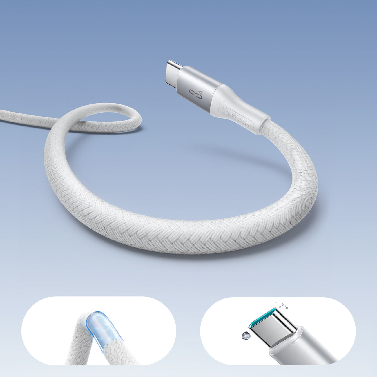 Joyroom Laidas S-A28 Flash Series 3A USB-A - USB-C 2m baltas