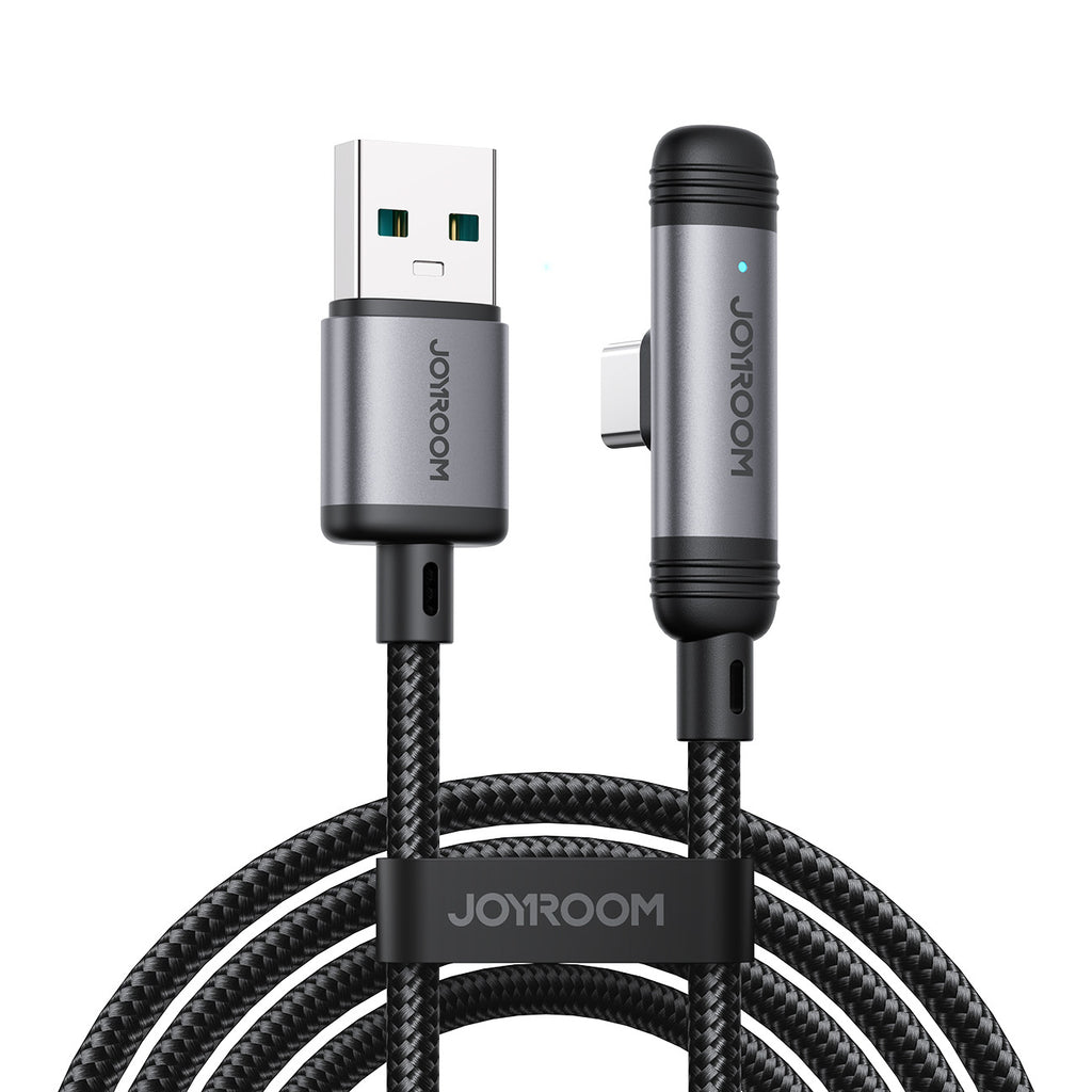 Joyroom Laidas S-A56 EnjoyX Series 90° USB-A - USB-C 3A 1.2m juodas
