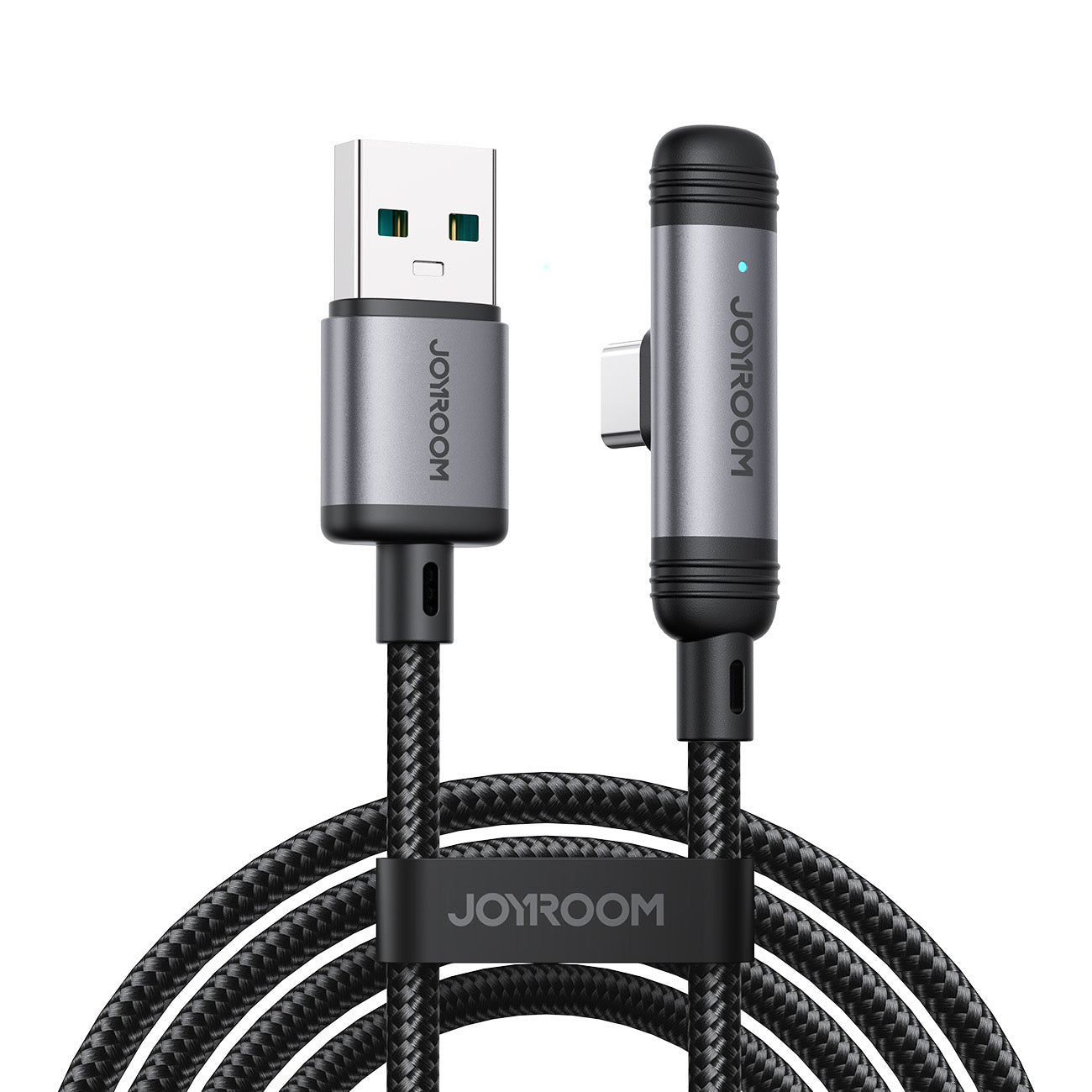 Joyroom Laidas S-A56 EnjoyX Series 90° USB-A - USB-C 3A 1.2m juodas
