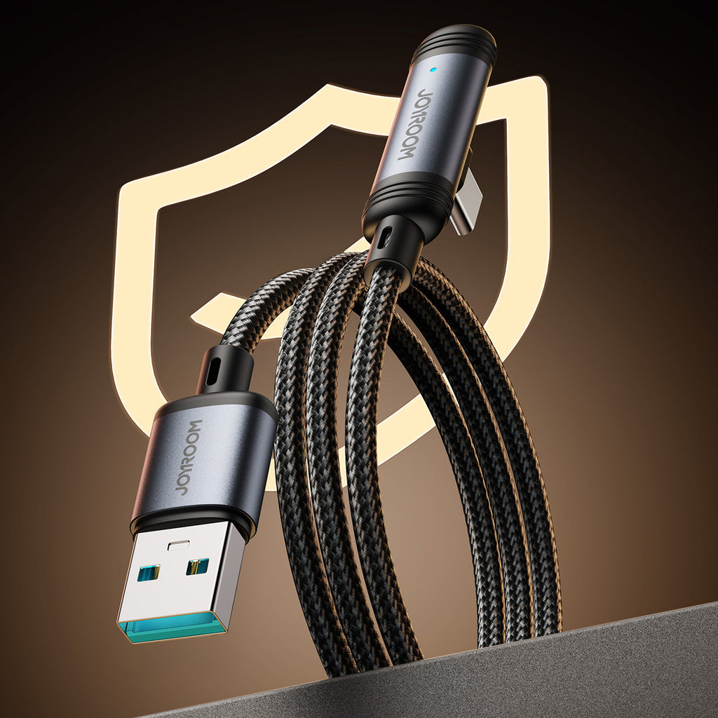 Joyroom Laidas S-A56 EnjoyX Series 90° USB-A - USB-C 3A 1.2m juodas