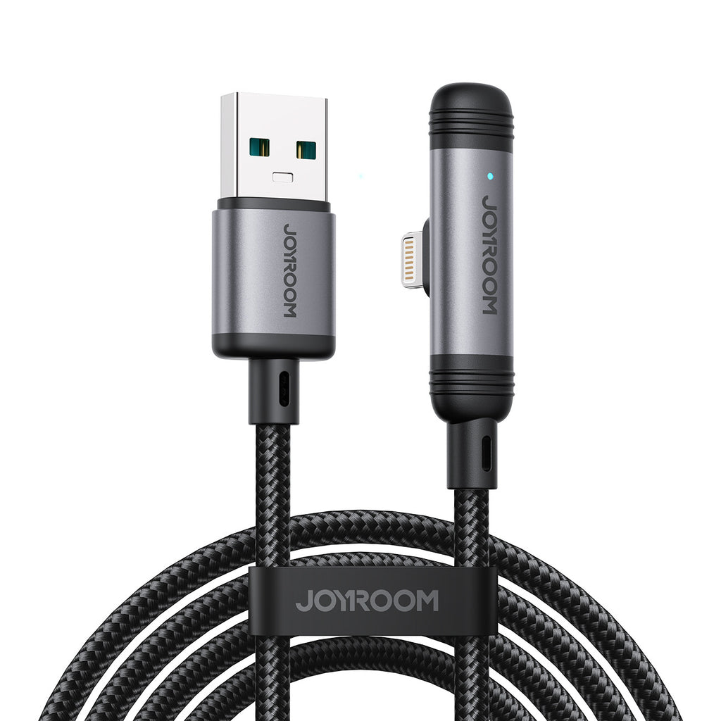 Joyroom Laidas S-A56 EnjoyX Series 90° USB-A - Lightning 3A 1.2m juodas