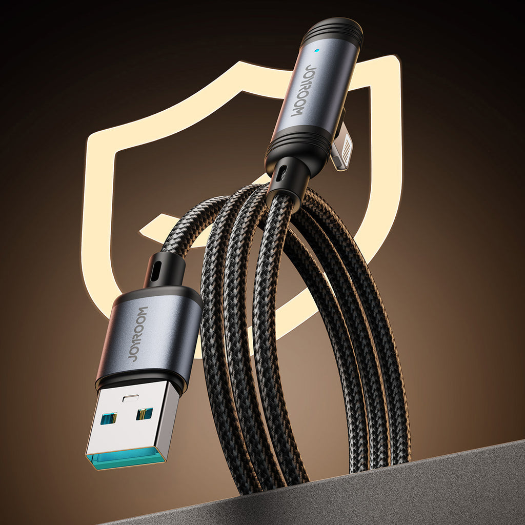 Joyroom Laidas S-A56 EnjoyX Series 90° USB-A - Lightning 3A 1.2m juodas