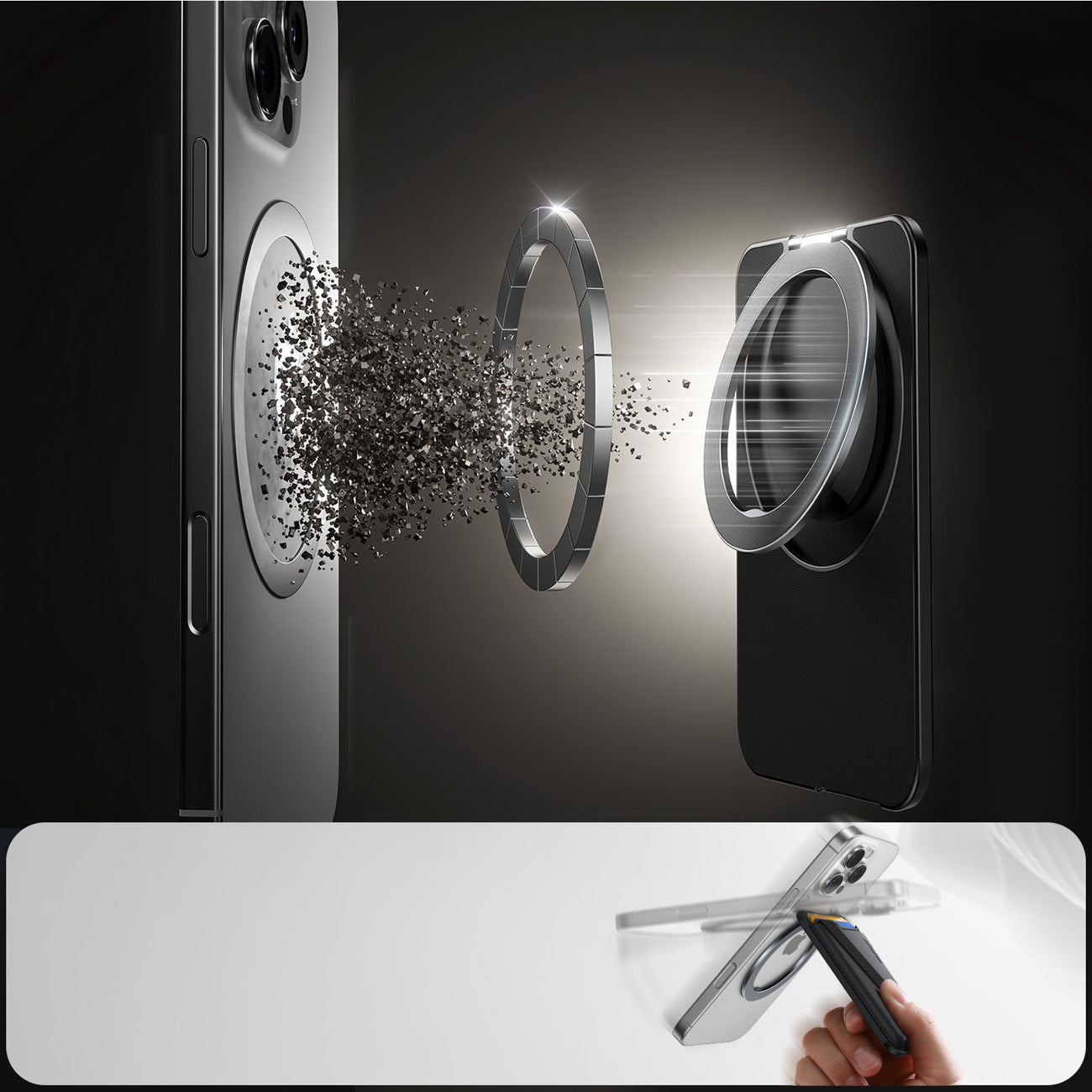 Joyroom JR-ZS432 magnetinė piniginė, suderinama su MagSafe - juoda