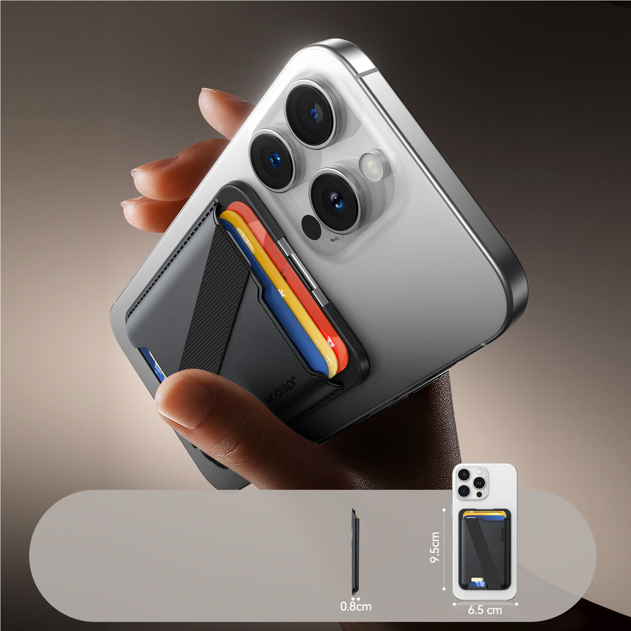 Joyroom JR-ZS432 magnetinė piniginė, suderinama su MagSafe - juoda