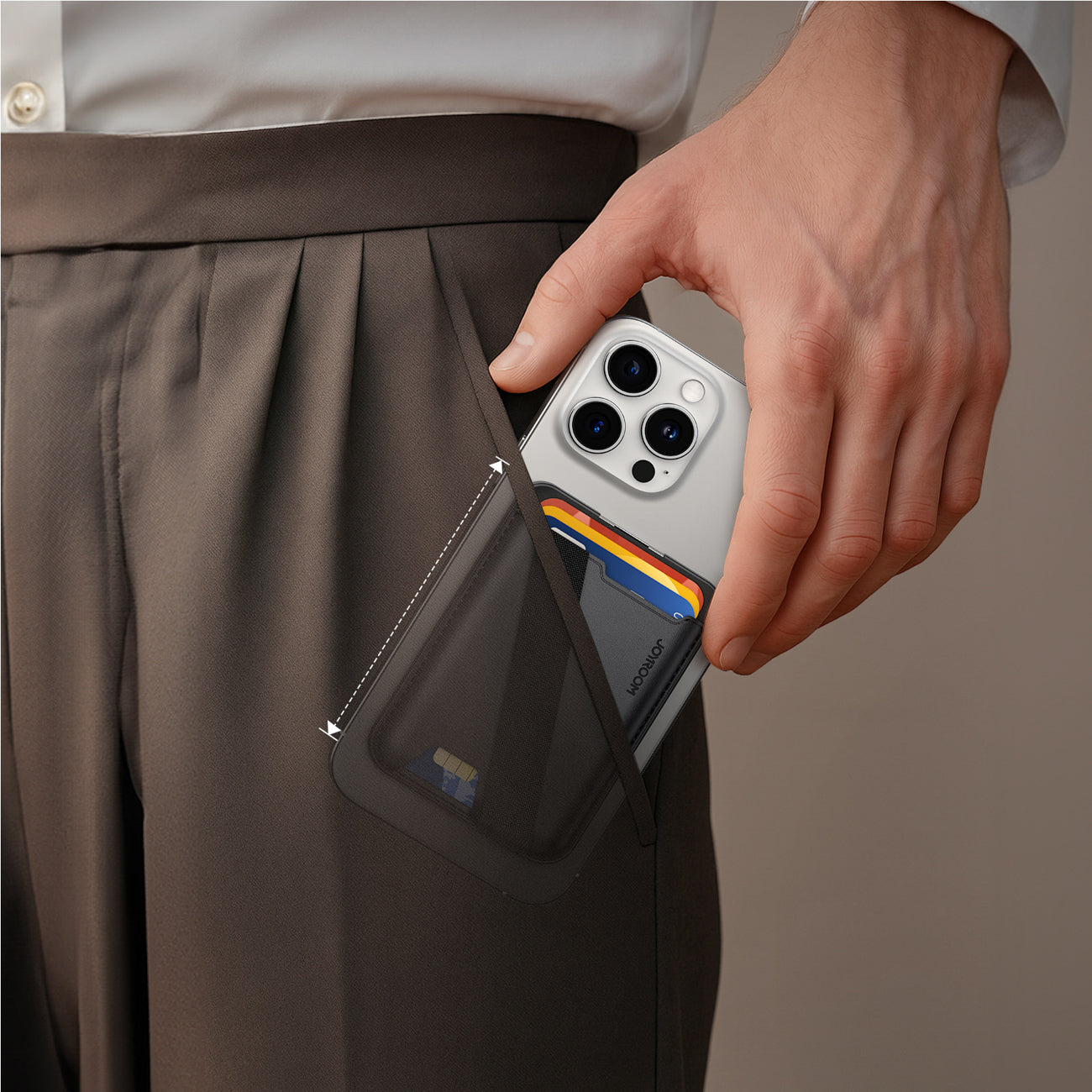 Joyroom JR-ZS432 magnetinė piniginė, suderinama su MagSafe - juoda