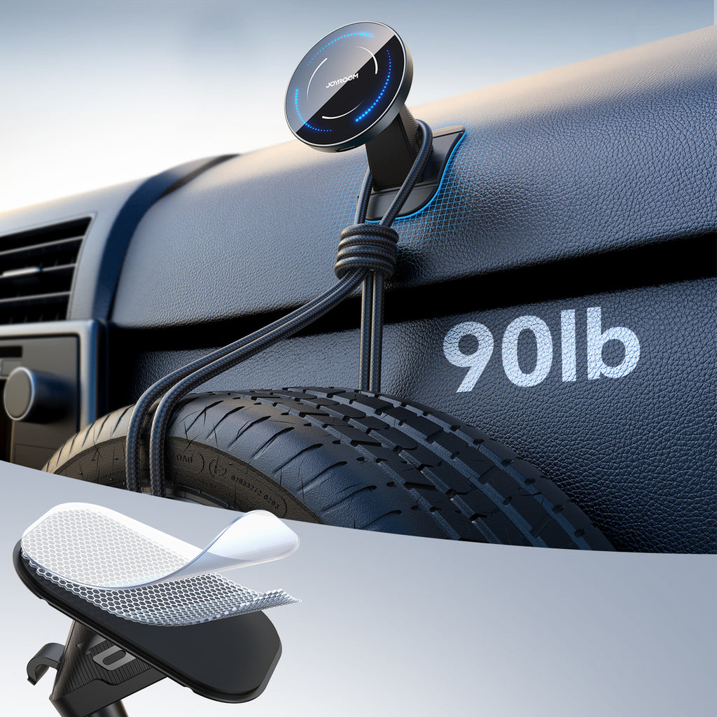 Joyroom JR-ZS502 su MagSafe suderinamas automobilinis laikiklis su belaidžiu įkrovikliu oro grotelėms / prietaisų skydeliui juodas