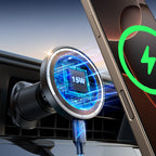 Joyroom JR-ZS502 su MagSafe suderinamas automobilinis laikiklis su belaidžiu įkrovikliu oro grotelėms / prietaisų skydeliui juodas