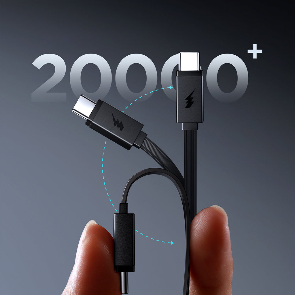 Joyroom išorinė baterija JR-PR1 10000mAh 22.5W su integruotu ištraukiamu USB-C laidu juoda
