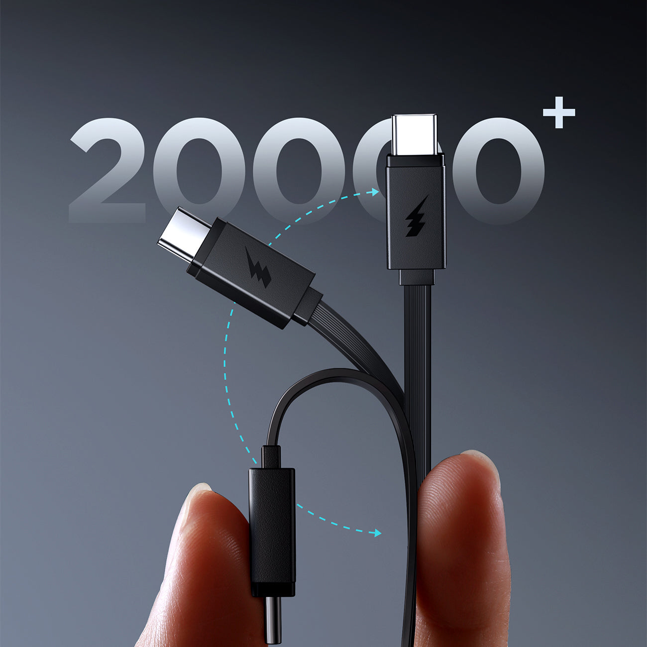 Joyroom išorinė baterija JR-PR1 10000mAh 22.5W su integruotu ištraukiamu USB-C laidu juoda