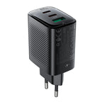 Acefast A108 GaN PD 67W 2xUSB-C 1xUSB-A Sieninis įkroviklis - Juodas -- Cell phone chargers