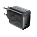 Acefast A106 GaN PD 45W USB-C USB-A Sieninis įkroviklis - Juodas -- Cell phone chargers