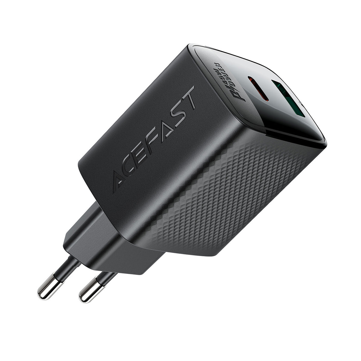 Acefast A106 GaN PD 45W USB-C USB-A Sieninis įkroviklis - Juodas -- Cell phone chargers
