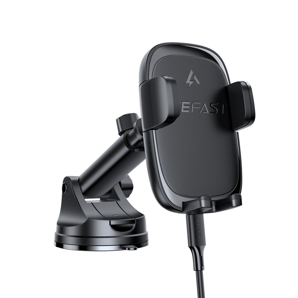 Acefast D49 Automobilinis laikiklis su Wbelaidžiu prietaisų skydelio įkrovikliu - juodas