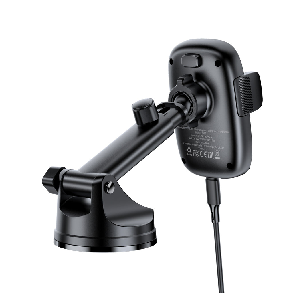 Acefast D49 Automobilinis laikiklis su Wbelaidžiu prietaisų skydelio įkrovikliu - juodas