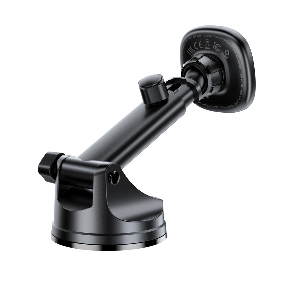 Acefast D47 Magnetinis prietaisų skydelio laikiklis su Wbelaidžiu įkrovikliu - juodas