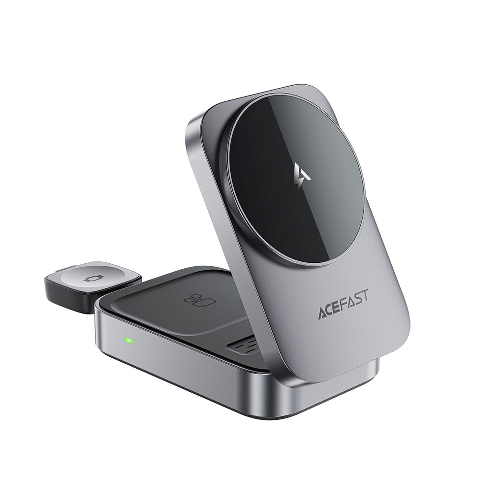 Acefast E22 3-in-1 bevielė indukcine įkrovimo stotis, suderinama su MagSafe - pilka -- Wireless chargers