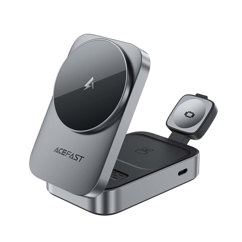 Acefast E22 3-in-1 bevielė indukcine įkrovimo stotis, suderinama su MagSafe - pilka -- Wireless chargers