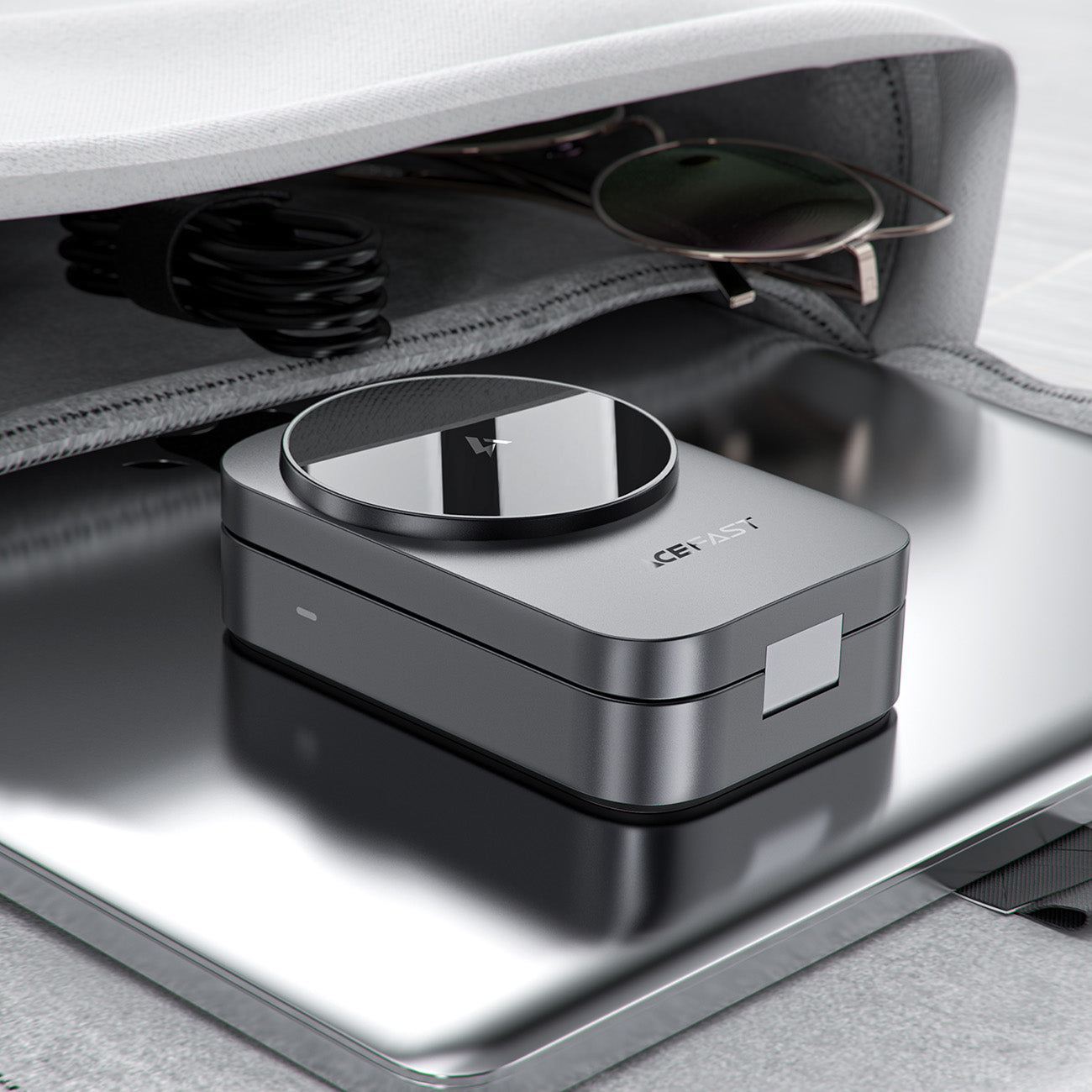 Acefast E22 3-in-1 bevielė indukcine įkrovimo stotis, suderinama su MagSafe - pilka -- Wireless chargers