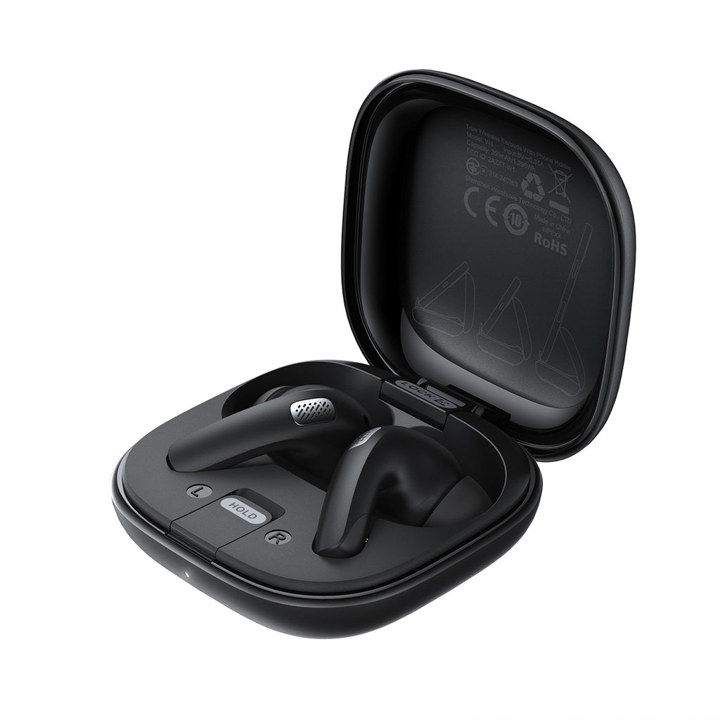 Acefast W4 TWS belaidės iš ausos ausinės su telefono stovo funkcija - juodos -- Headphones