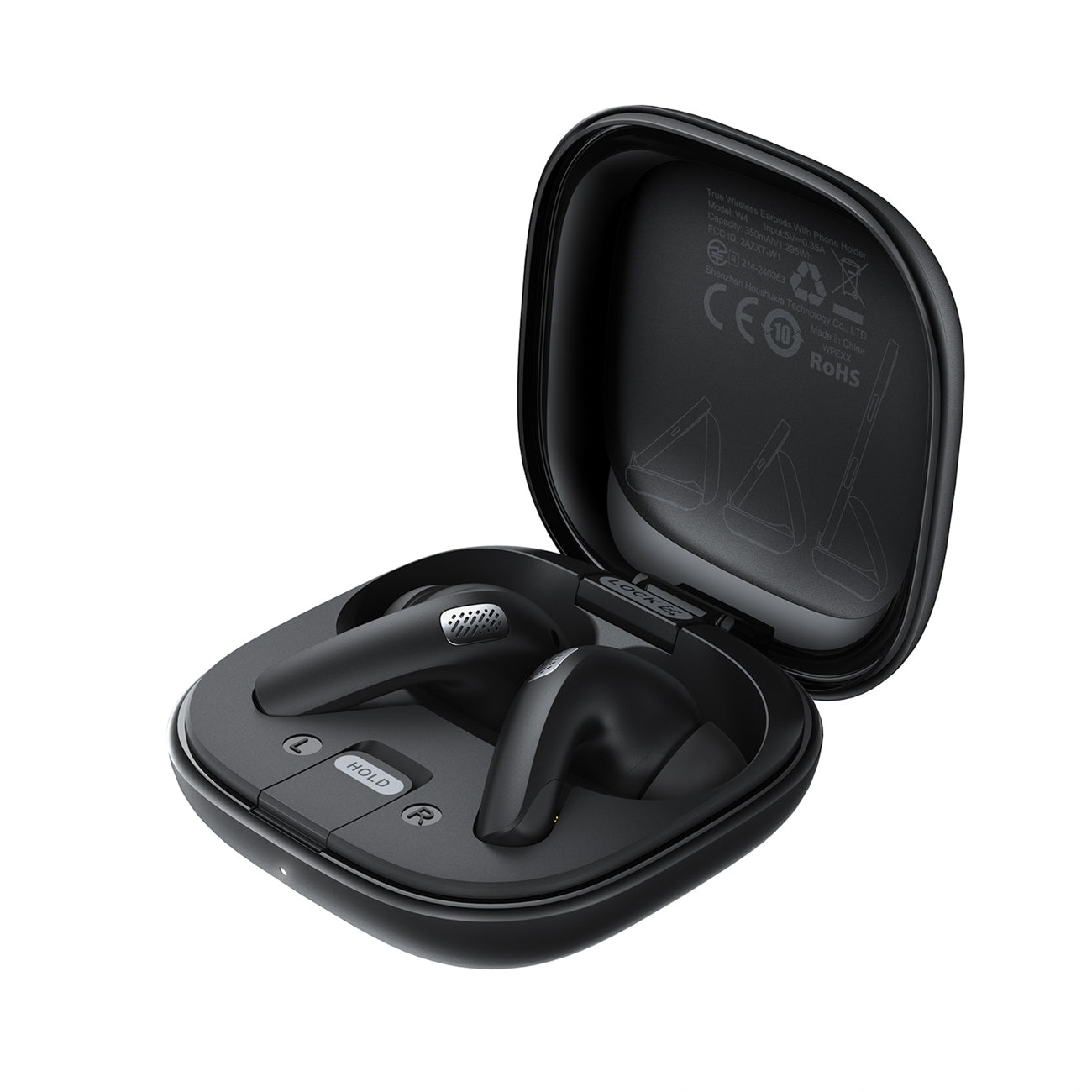 Acefast W4 TWS belaidės iš ausos ausinės su telefono stovo funkcija - juodos -- Headphones