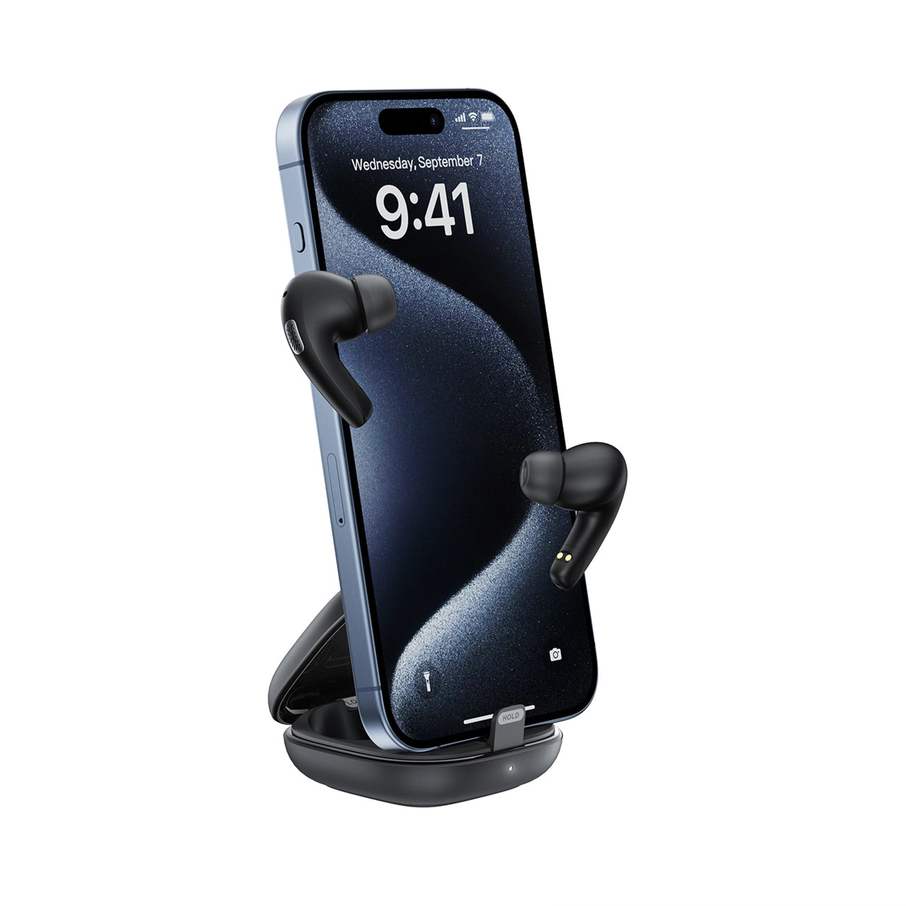 Acefast W4 TWS belaidės iš ausos ausinės su telefono stovo funkcija - juodos -- Headphones