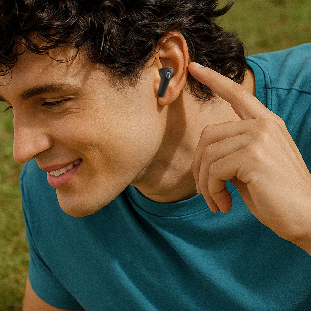 Acefast W4 TWS belaidės iš ausos ausinės su telefono stovo funkcija - juodos -- Headphones