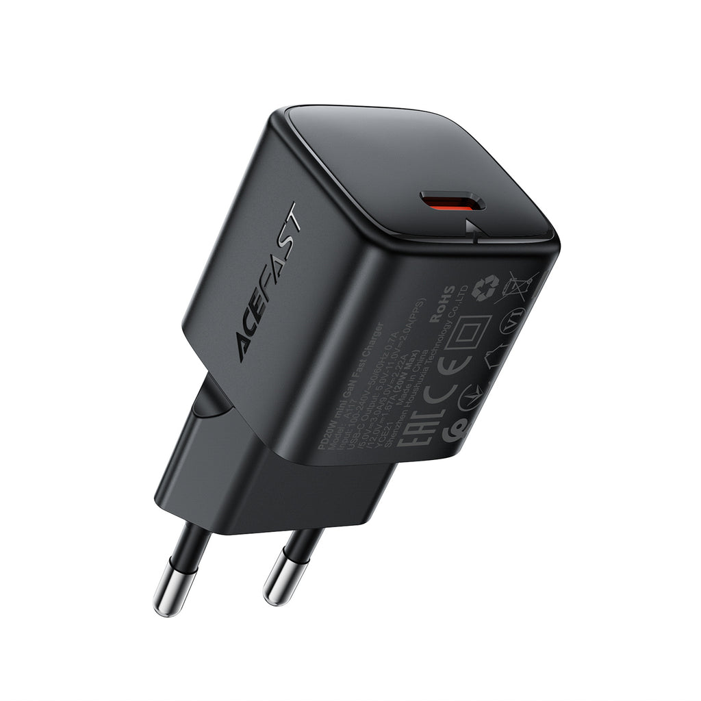 Acefast A117 GaN PD 20W USB-C Wvisas įkroviklis - juodas -- Cell phone chargers