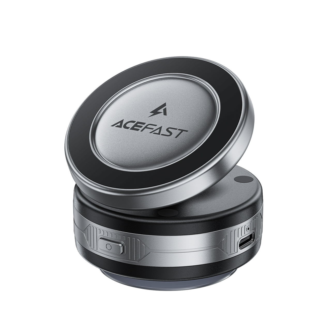 Acefast E29 Magnetinis laikiklis su Wbelaidžiu įkrovikliu su siurbimo taurele prietaisų skydeliui / Windshield - juodas Pirmasis paveikslėlis