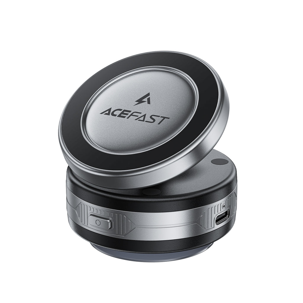 Acefast E29 Magnetinis laikiklis su Wbelaidžiu įkrovikliu su siurbimo taurele prietaisų skydeliui / Windshield - juodas