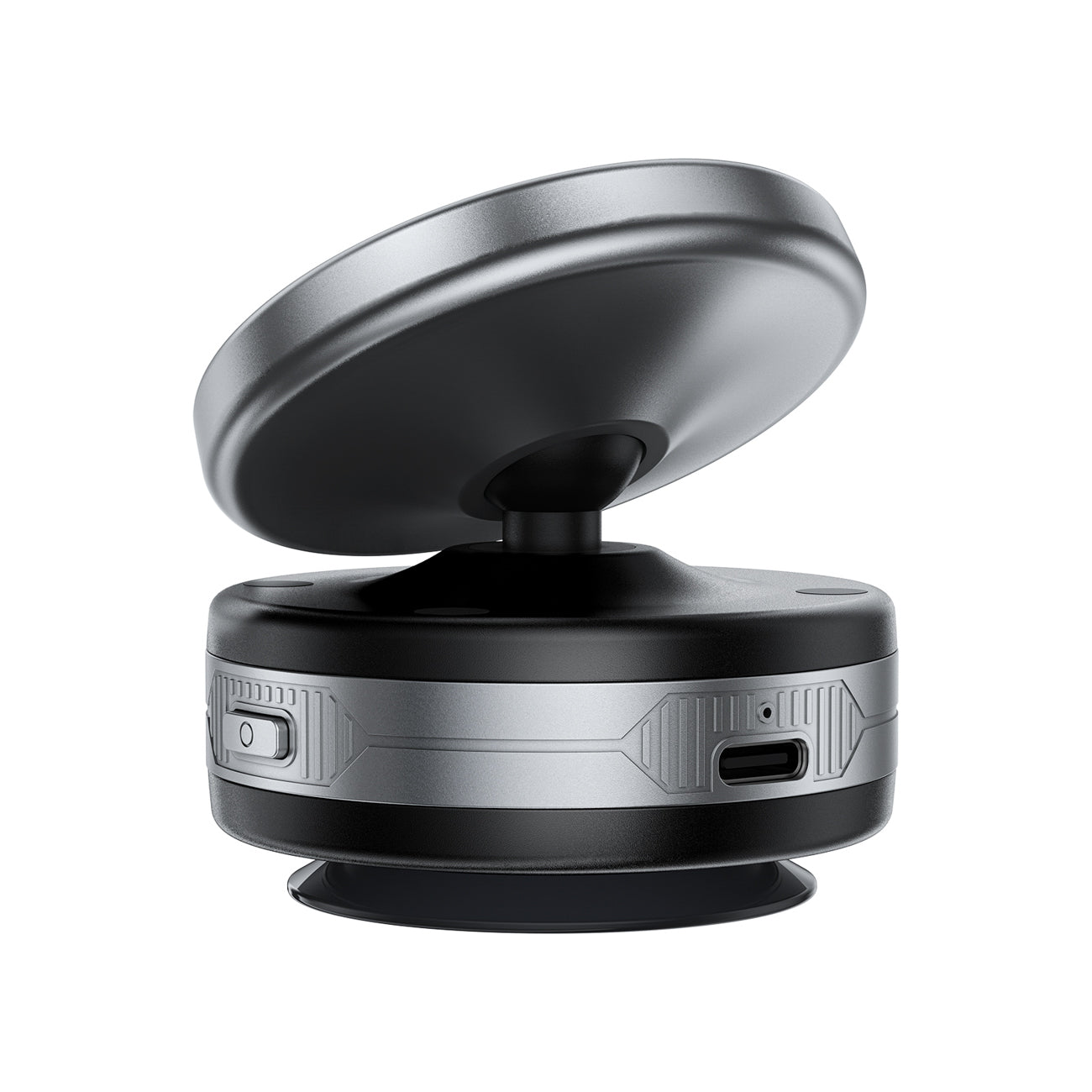 Acefast E29 Magnetinis laikiklis su Wbelaidžiu įkrovikliu su siurbimo taurele prietaisų skydeliui / Windshield - juodas