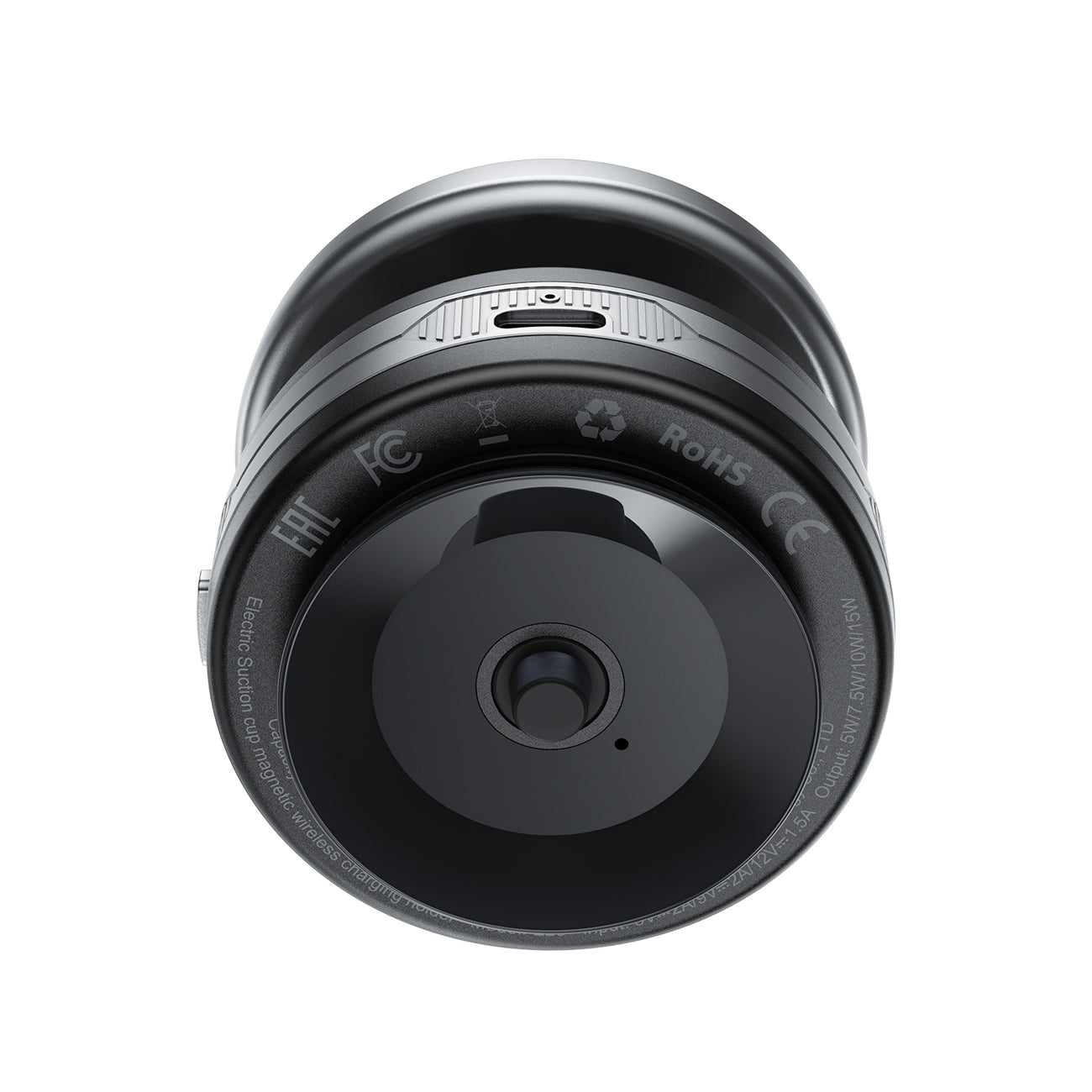 Acefast E29 Magnetinis laikiklis su Wbelaidžiu įkrovikliu su siurbimo taurele prietaisų skydeliui / Windshield - juodas