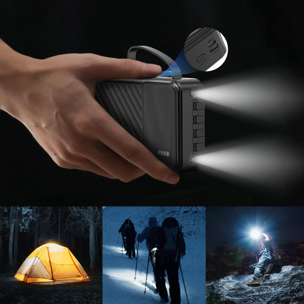Dudao išorinė baterija K11 Pro 20000mAh su integruotais laidais juoda