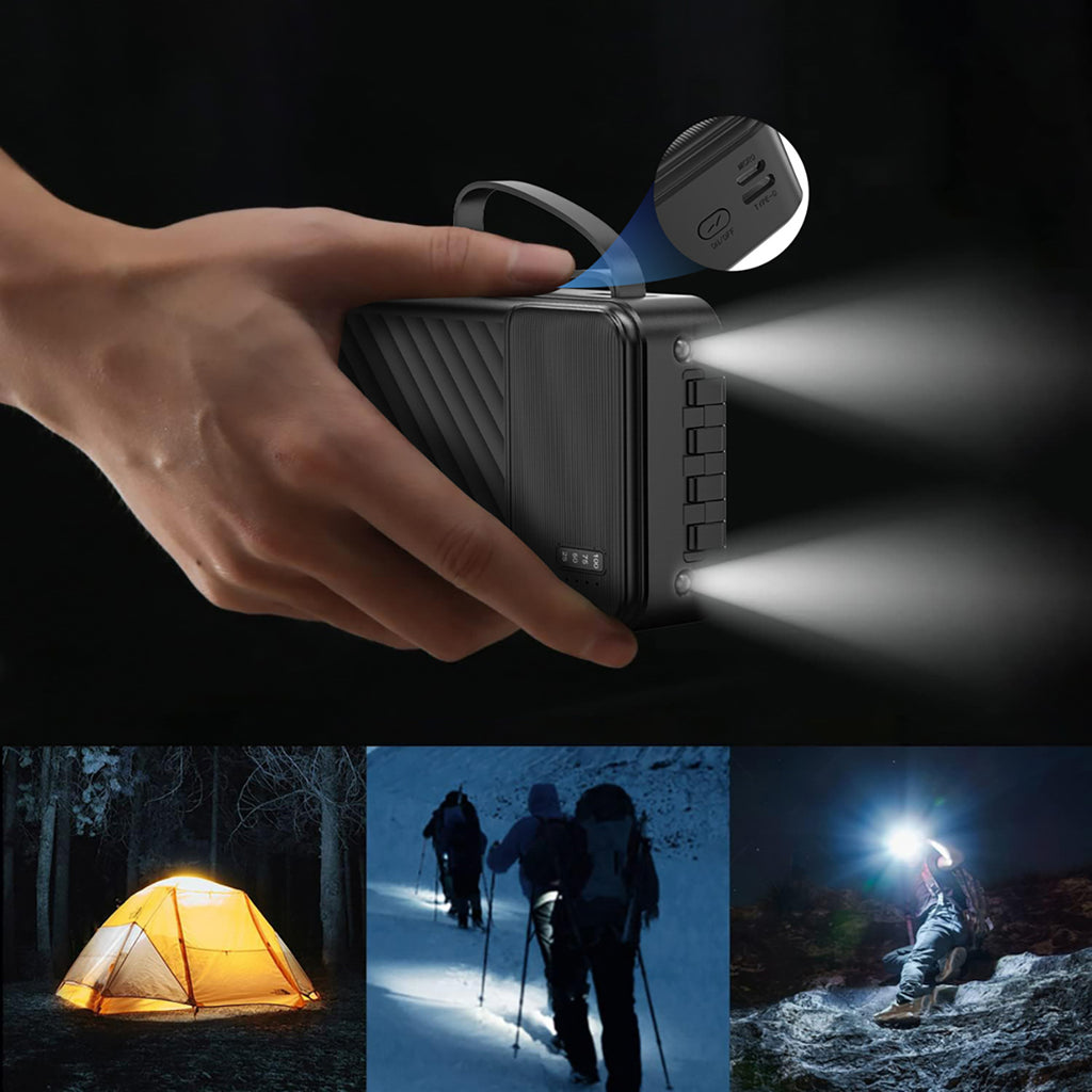 Dudao išorinė baterija K11 Pro 20000mAh su integruotais laidais balta