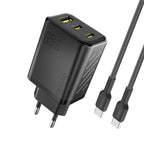 Dudao A29C 65W GaN sieninis įkroviklis + USB-C laidas - juodas