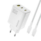 Dudao A29C 65W GaN sieninis įkroviklis + USB-C laidas - baltas -- Cell phone chargers